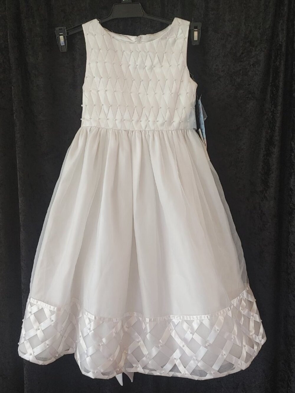 GIRLS SPECIAL OCCASION BEADED WHITE DRESS